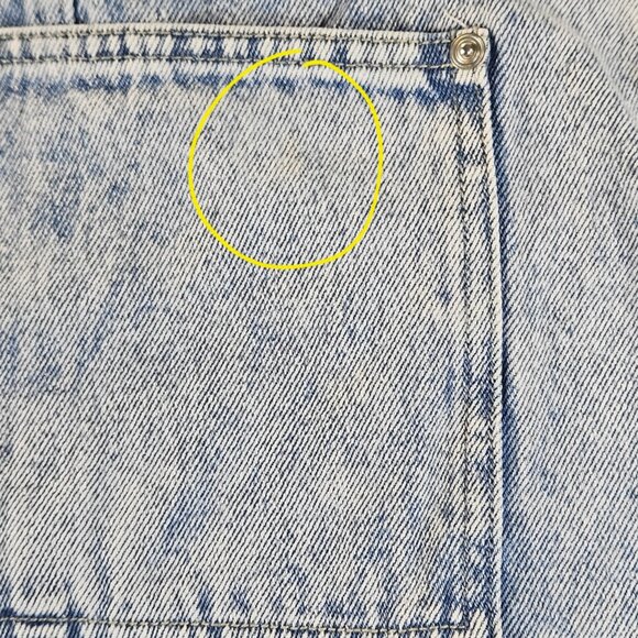 ReGeneration by Celebrity Pink Blue Denim Retro Casual Mini Overall Dress Large - Picture 11 of 11